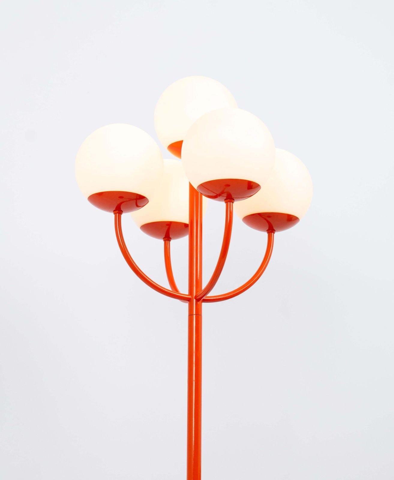 photo furniture Stunning Large Orange Floor Lamp By Kaiser, Germany, 1970s