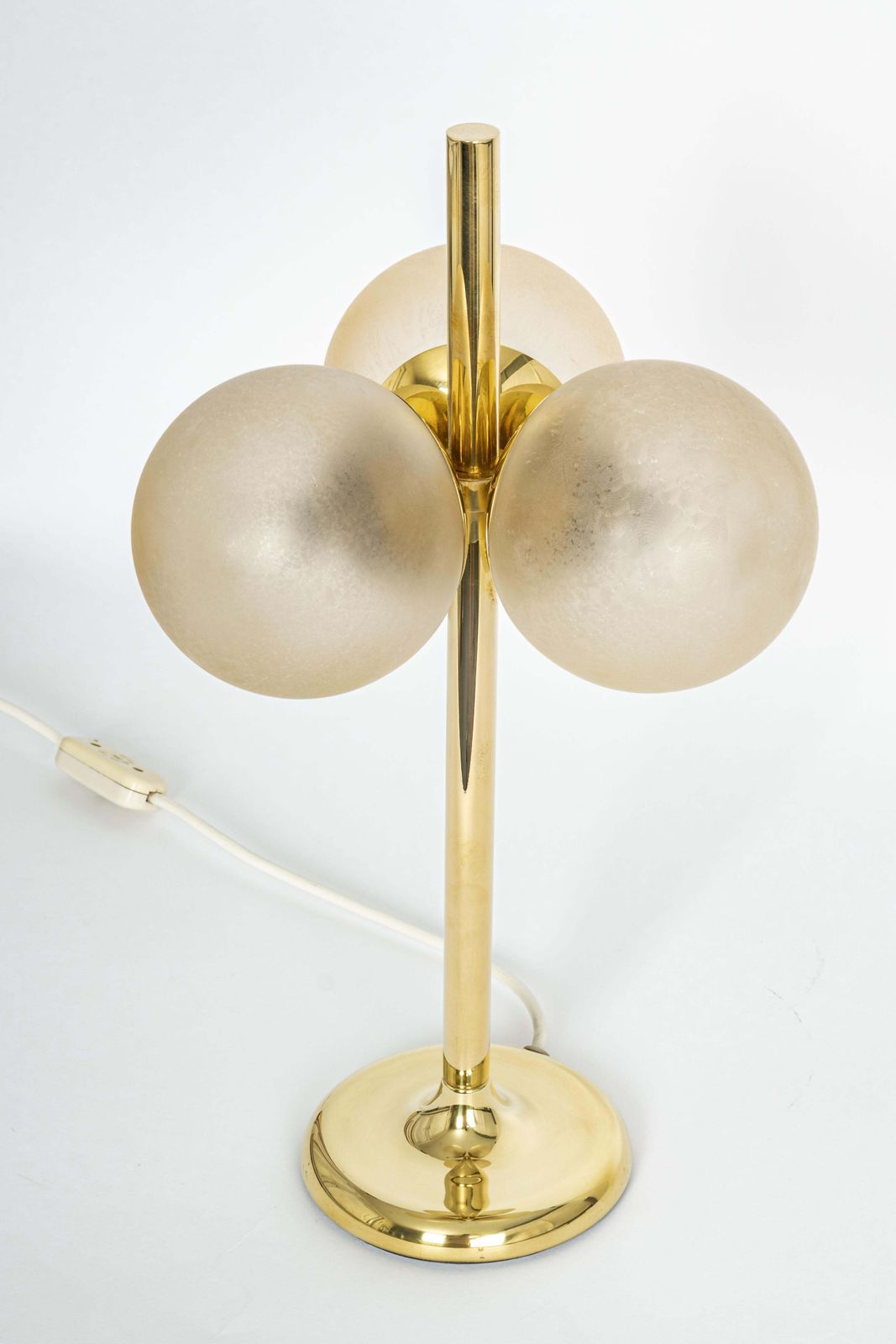 Stunning Pair Of Large Brass Table Lamps By Kaiser, Germany, 1970s photo for sale