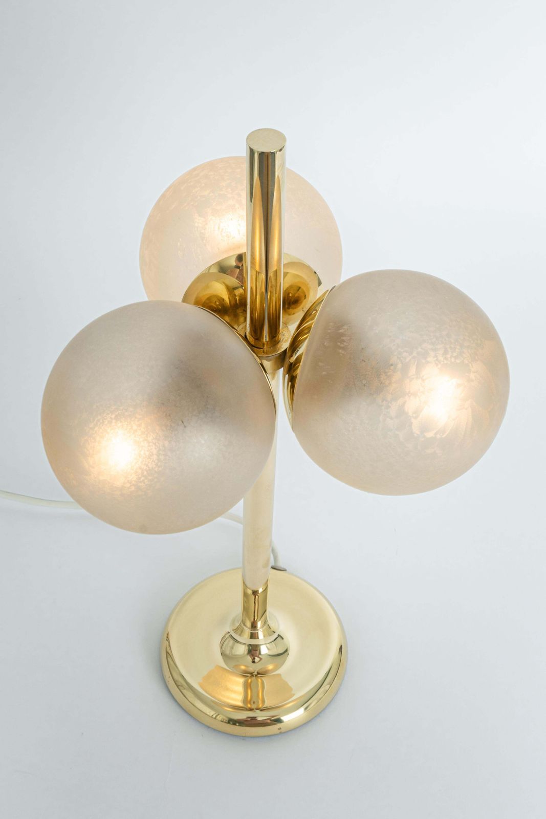 Stunning Pair Of Large Brass Table Lamps By Kaiser, Germany, 1970s photo vintage