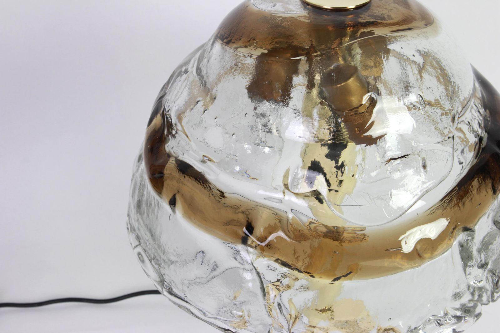 1 Of 2 Large Murano Smoked Glass Table Lamp By Kalmar, Austria, 1970s photo Lighting