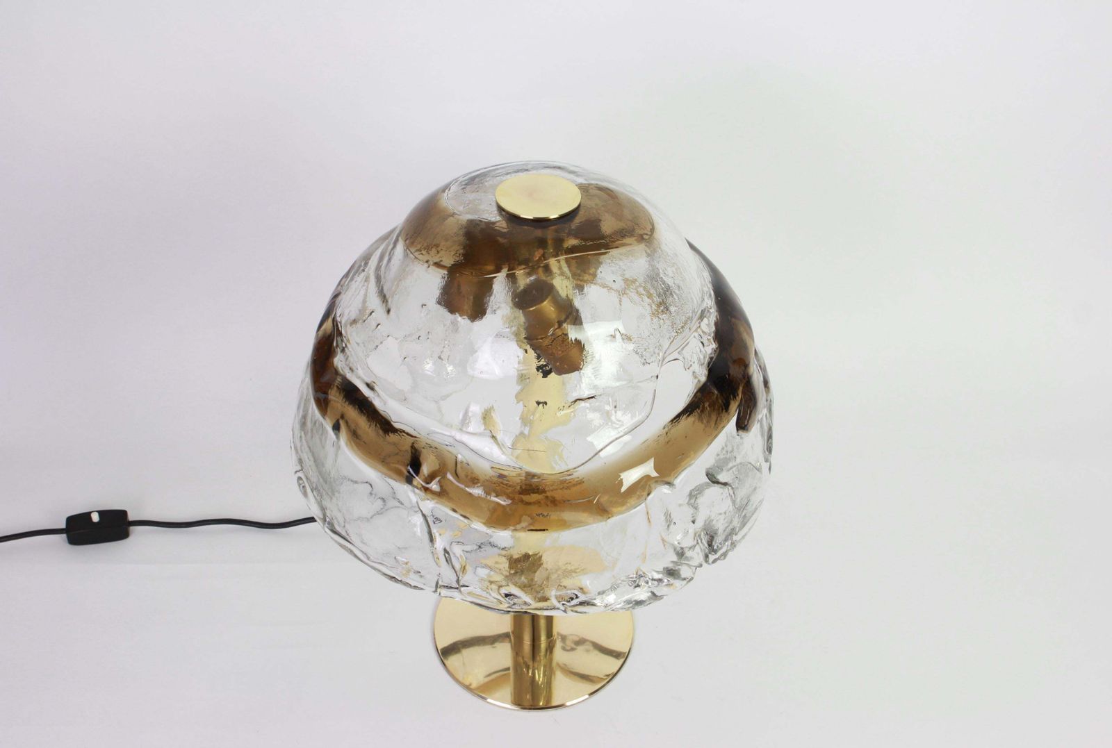 1 Of 2 Large Murano Smoked Glass Table Lamp By Kalmar, Austria, 1970s photo vinterior