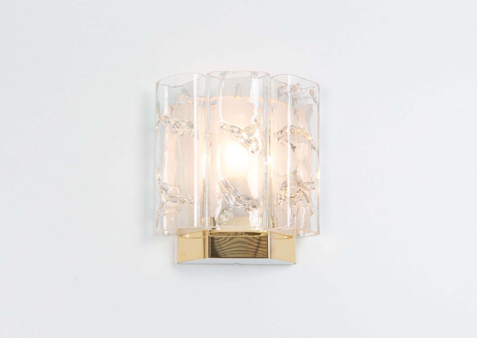 1 Of 4 Brass And Murano Glass Wall Sconces By Doria, Germany, 1960s photo Lighting