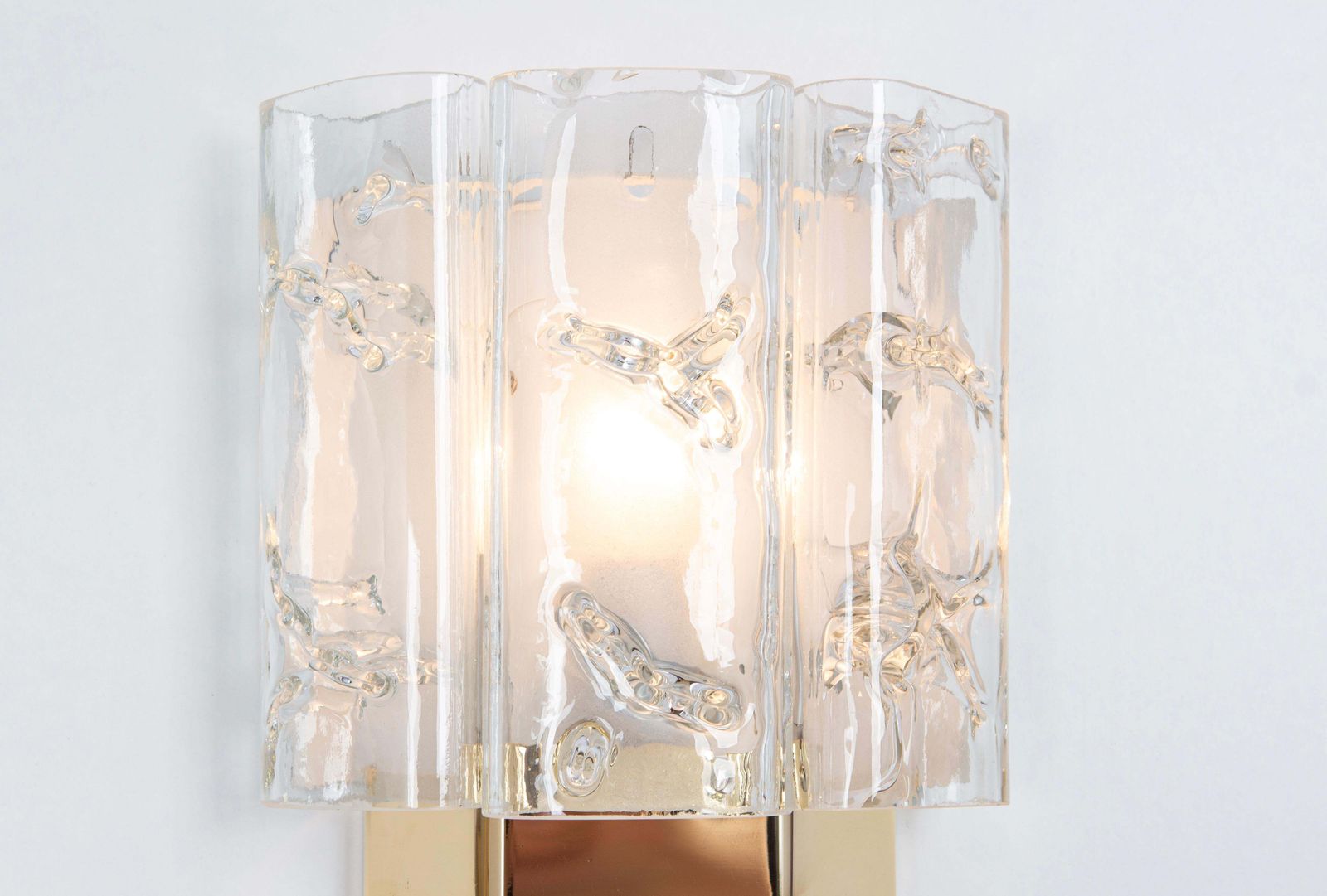 1 Of 4 Brass And Murano Glass Wall Sconces By Doria, Germany, 1960s photo 258.0