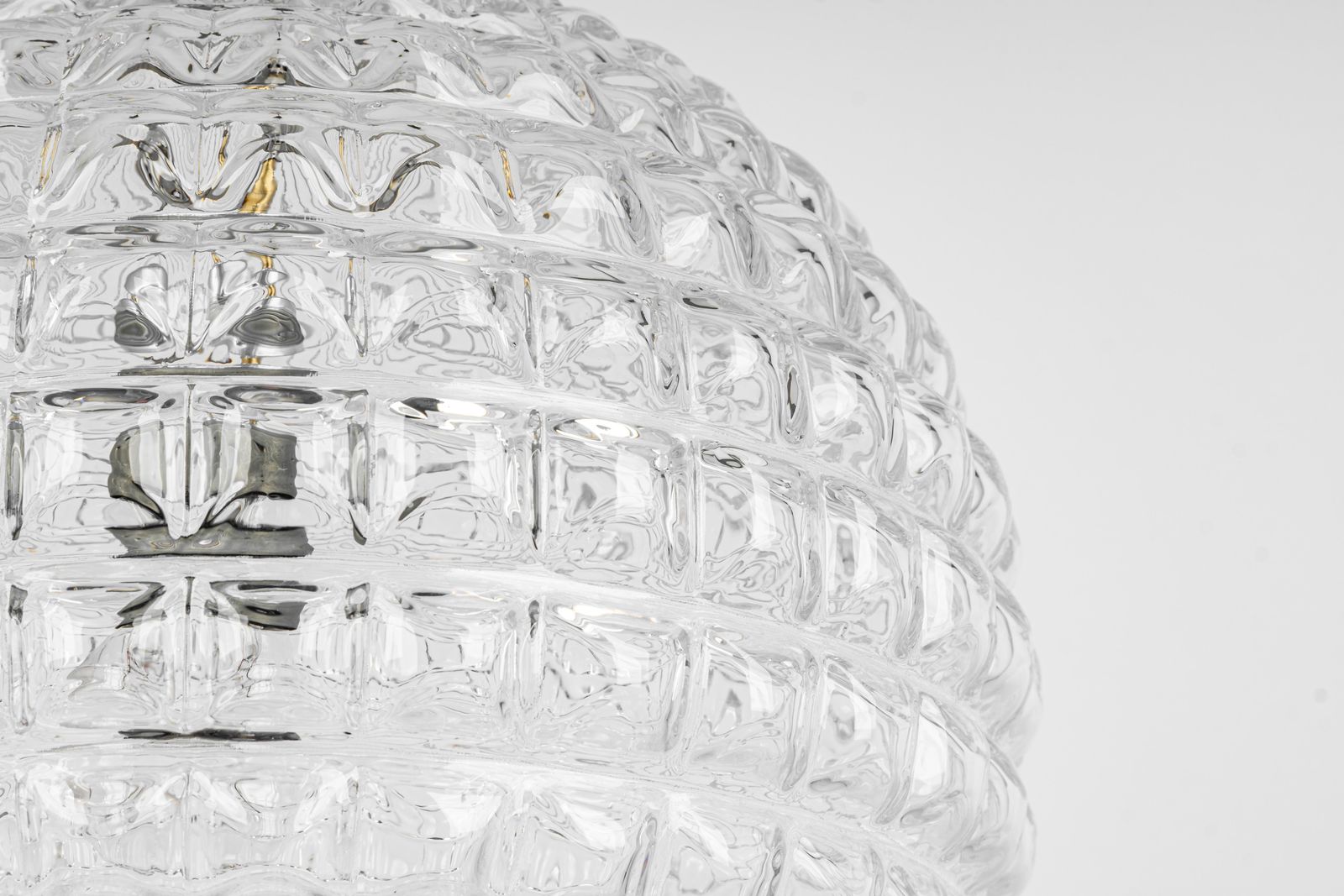 Lighting 1 Of 2 Stunning Crystal Glass Pendant Light, Peill & Putzler, Germany, 1970s photo