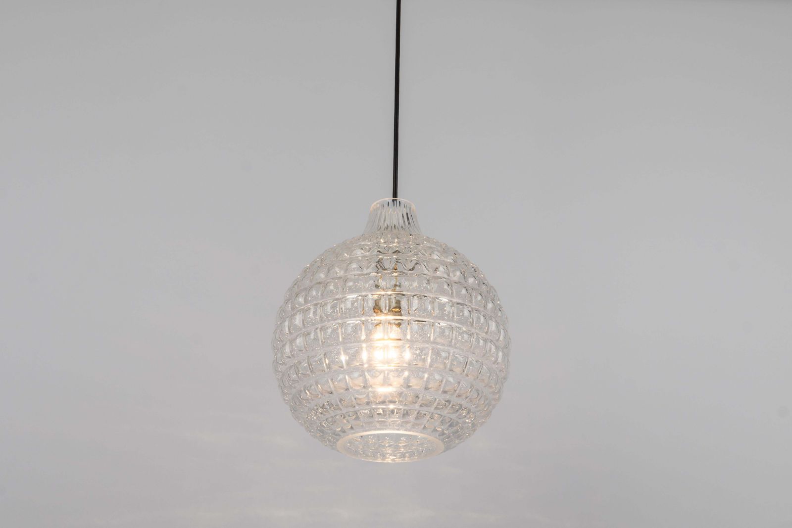 photo buy 1 Of 2 Stunning Crystal Glass Pendant Light, Peill & Putzler, Germany, 1970s