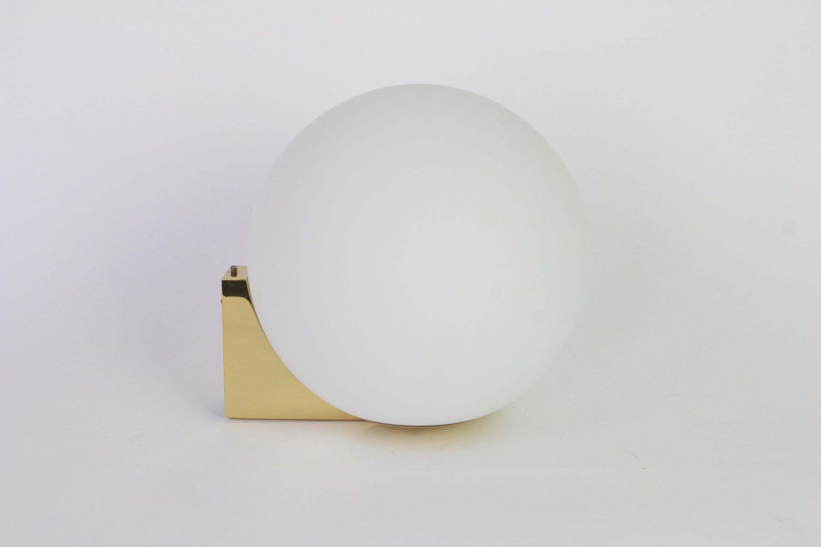 1 Of 2 Large Brass Opal Glass Wall Lights, Limburg, Germany, 1970s photo furniture