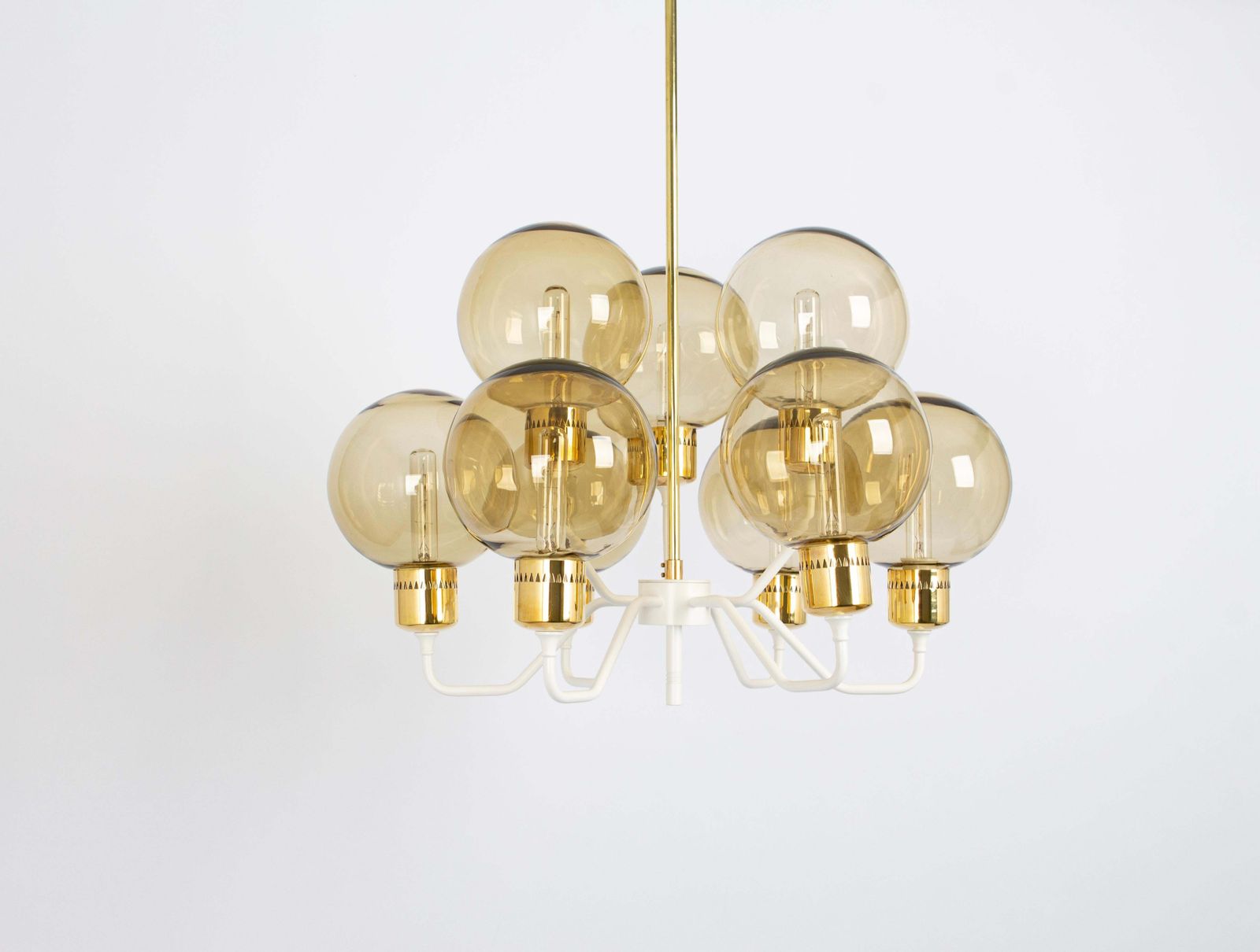 Stunning Large Metal And Smoke Glass Sconce, Hans Agne Jakobsson, Sweden, 1970s photo vinterior