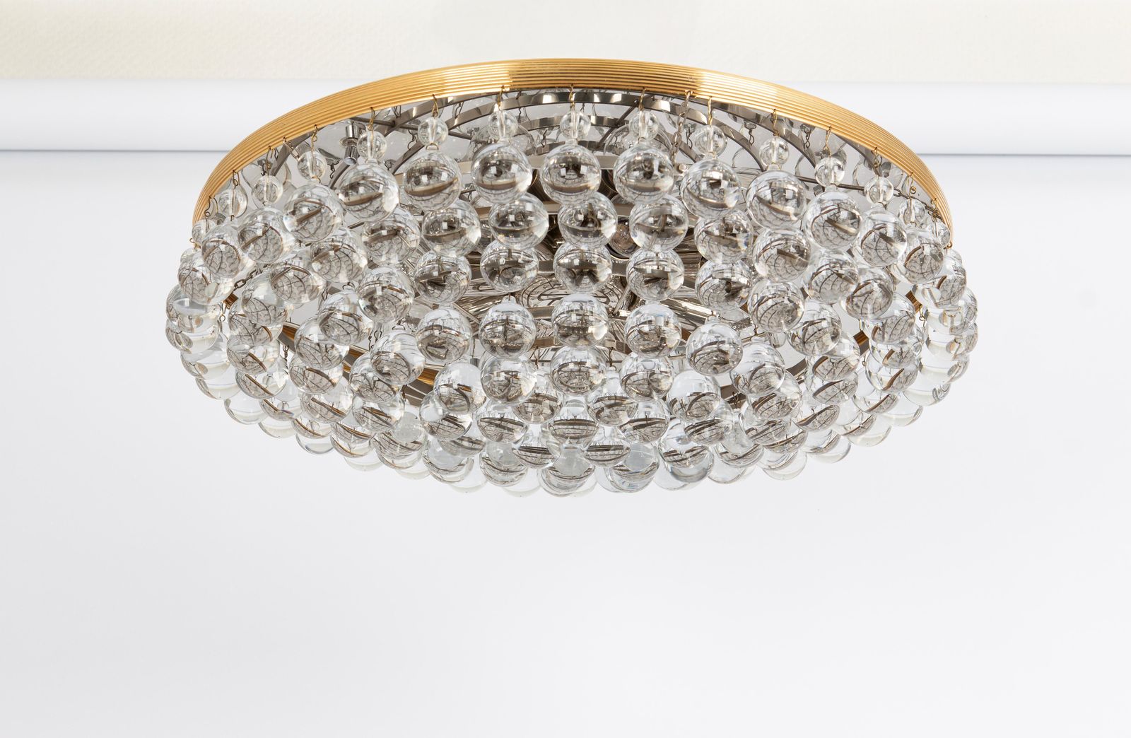 1 Of 2 Large Crystal Glass Tear Drop Chandelier By C.Palme, Germany, 1970s photo Lighting