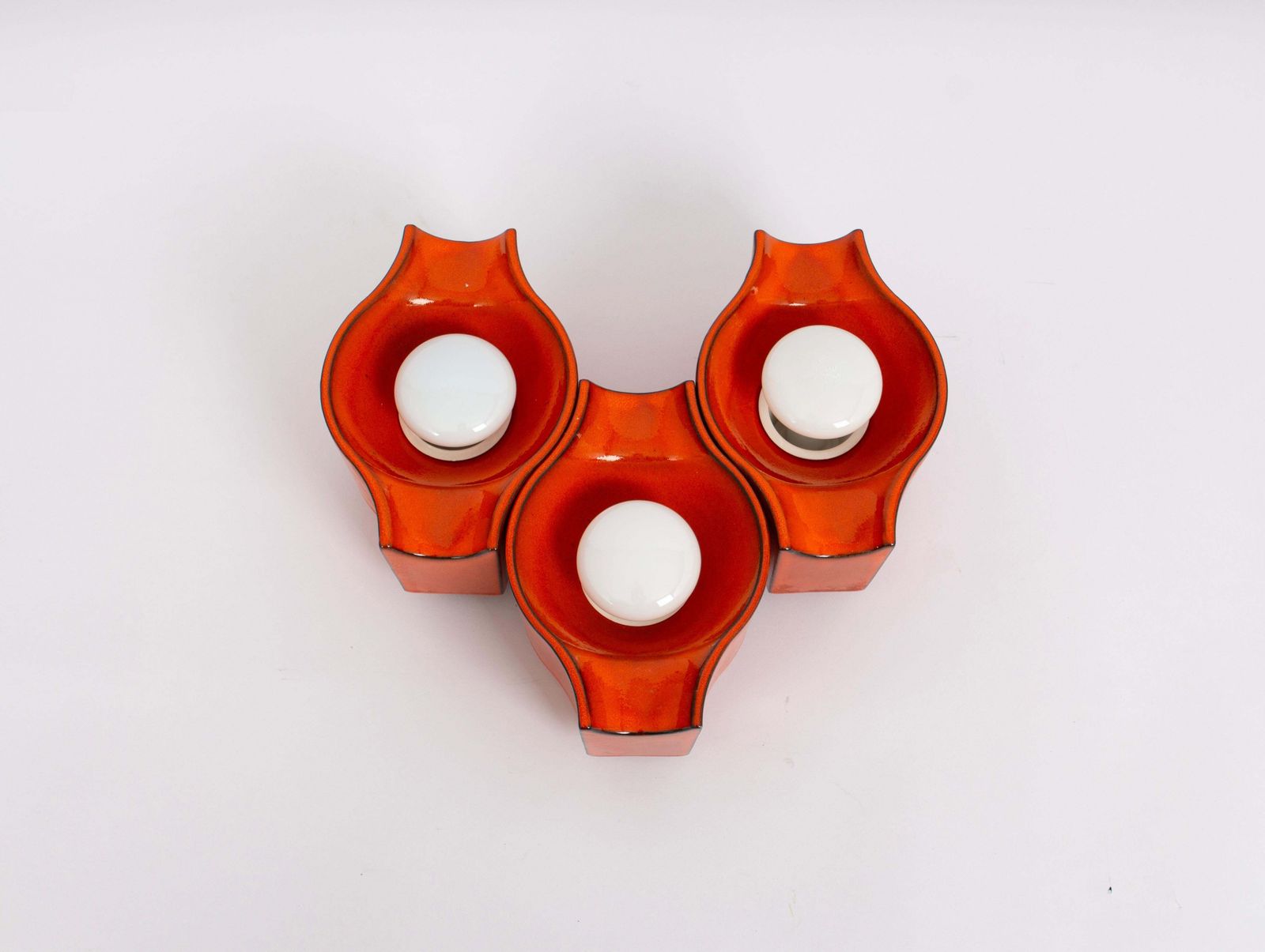 1 Of 6 Ceramic Orange Wall Light Sputnik Designed By Cari Zalloni Germany 1970s photo buy
