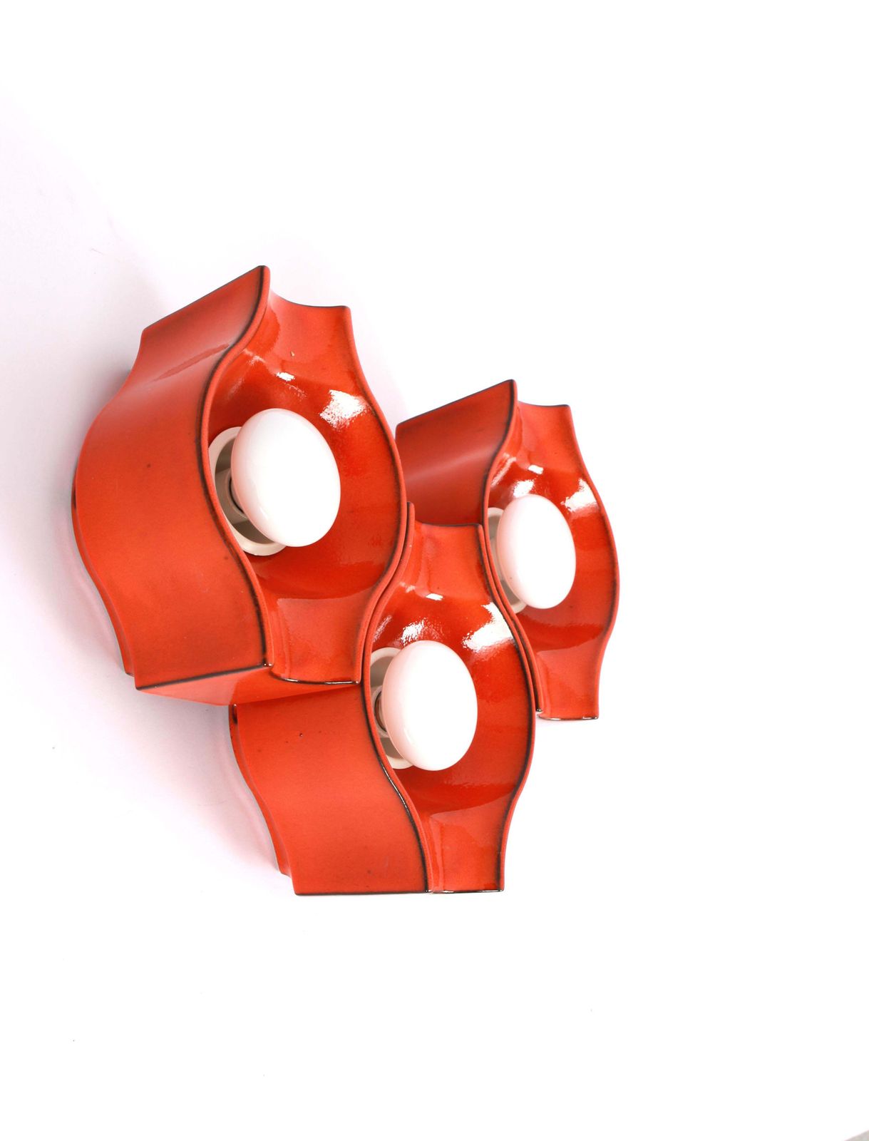 photo furniture 1 Of 6 Ceramic Orange Wall Light Sputnik Designed By Cari Zalloni Germany 1970s