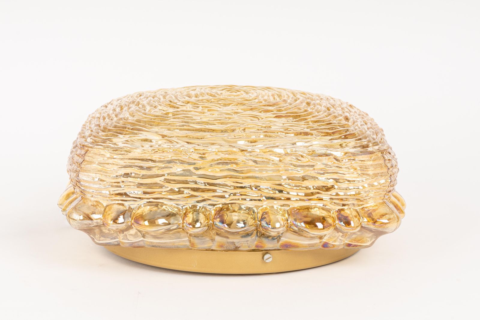 1 Of 10 Amber Glass Sconces In Thumbprint Shape, Germany, 1970s photo Lighting