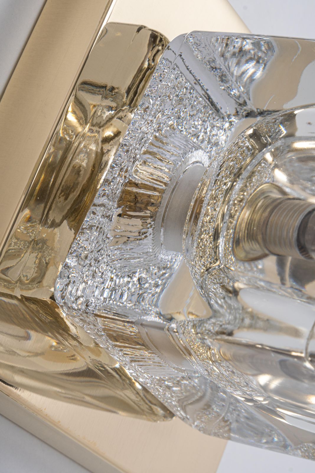 1 Of 3 Petite Crystal Glass Brass Wall Sconces By Peill & Putzler, Germany 1970s photo 559.0