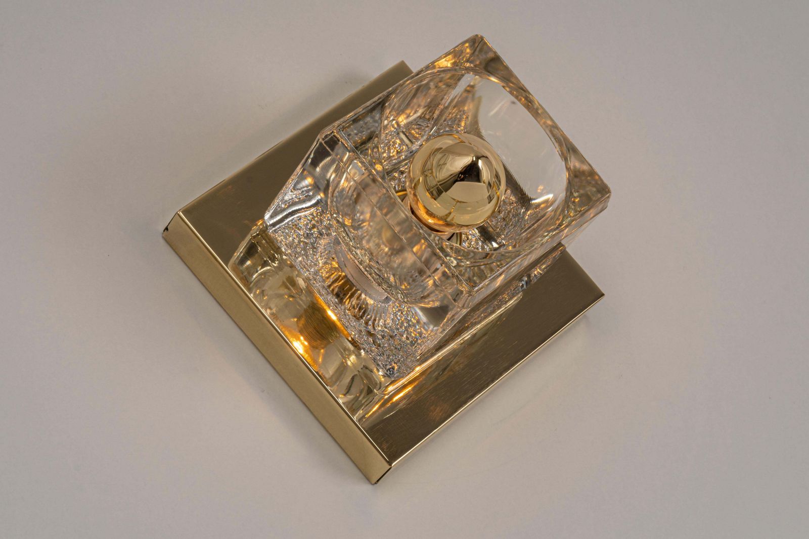 1 Of 3 Petite Crystal Glass Brass Wall Sconces By Peill & Putzler, Germany 1970s photo buy