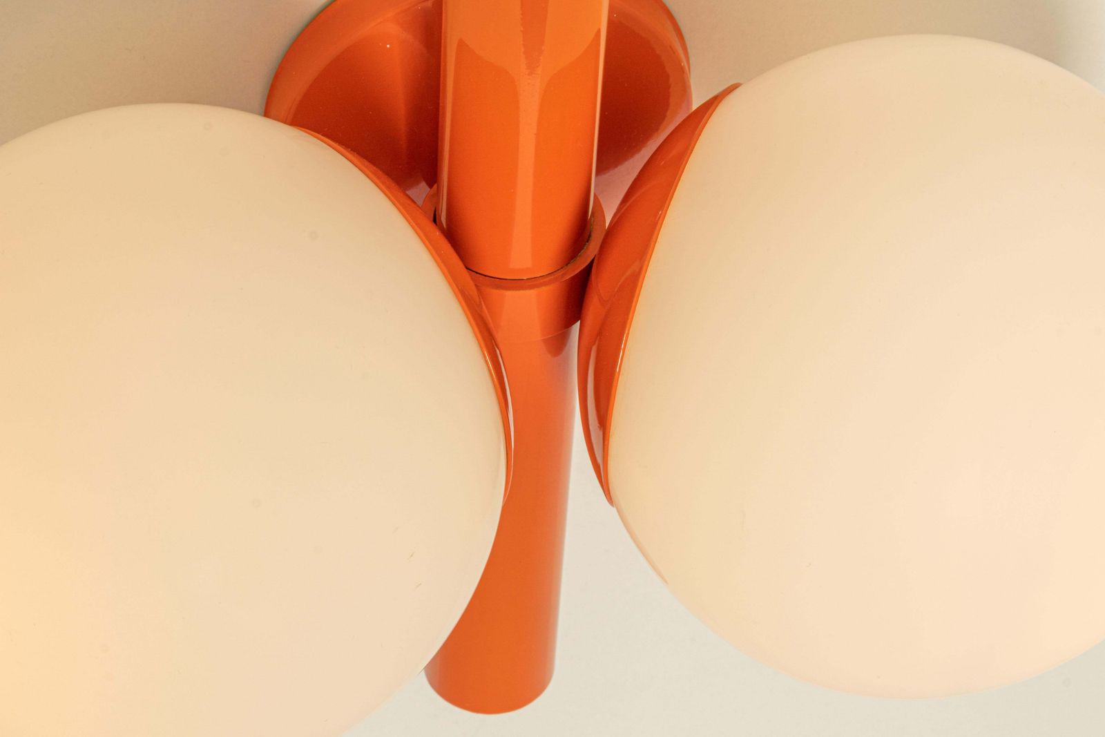 1 Of 3 Midcentury Orbital Wall Lights In Orange By Kaiser, Germany, 1970s photo vintage