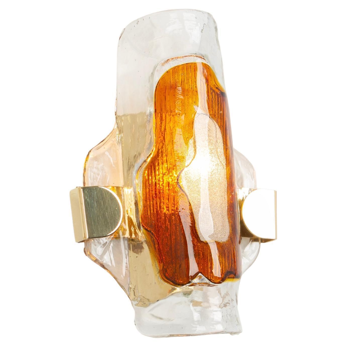 One Single Large Murano Glass Wall Sconce In Style Barovier & Toso, Italy, 1970s
