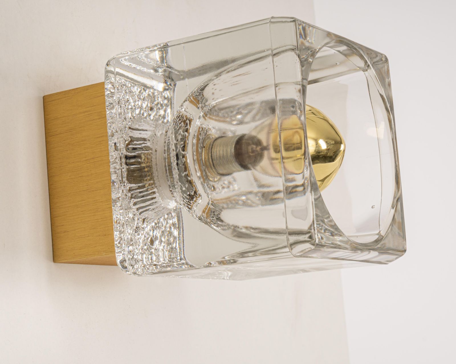 1 Of 10 Petite Crystal Glass Brass Wall Sconces By Peill & Putzler, Germany photo for sale