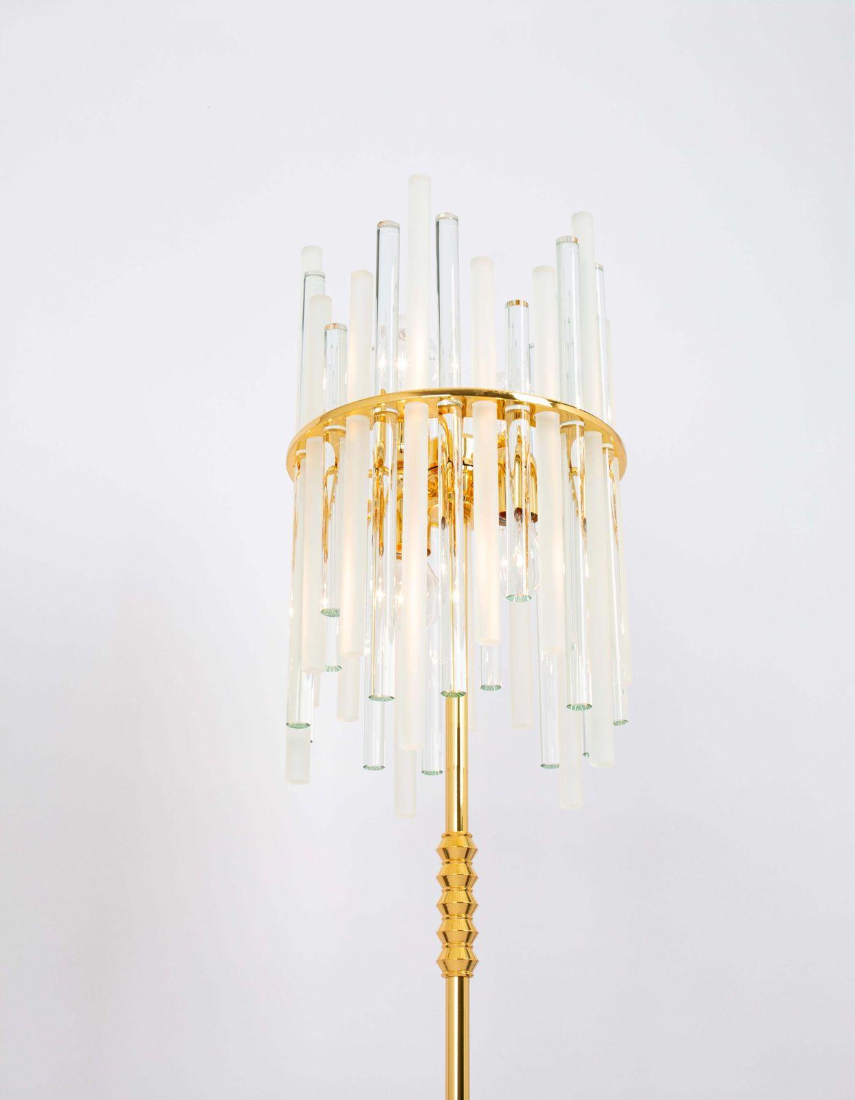 2407.0 Stunning Large Brass Floor Lamp With Crystal Rods By C.Palme , Germany, 1970s photo