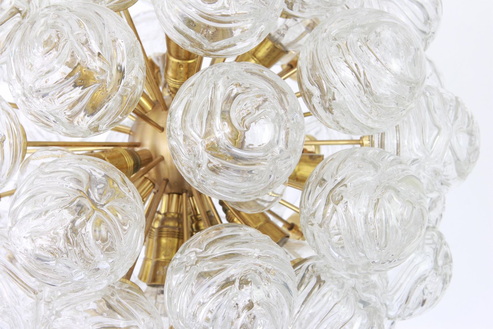 Spectacular Sputnik Chandelier With Snow Glass Balls, Doria, Germany, 1970s photo vinterior