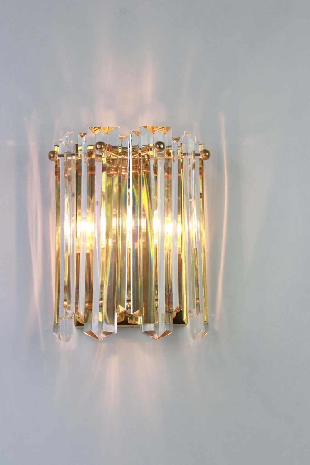 Pair Of Large Kalmar Crystal Glass Sconces Wall Lights, Austria, 1970s photo 774.0