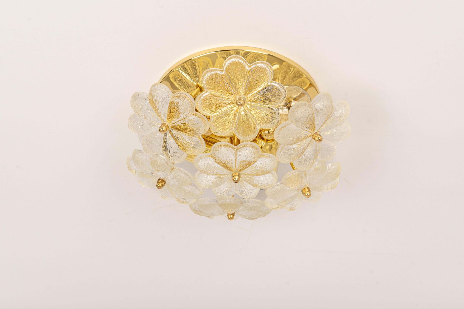 1 Of 5 Stunning Petite Glass Flower Wall Light By Ernst Palme, Germany, 1970s photo furniture