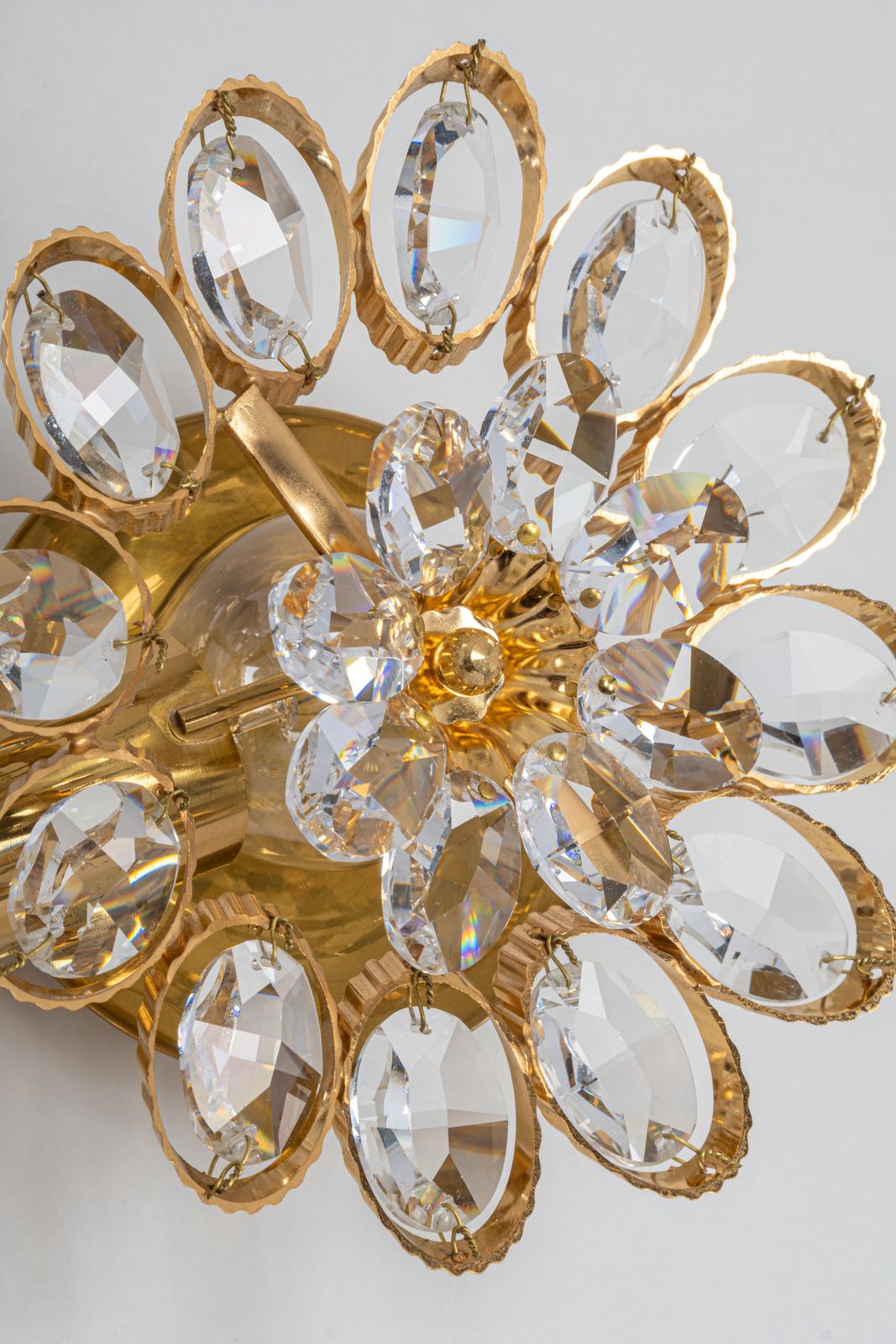 1 Of 4 Gilt Brass Flower Shape Wall Lights By Palwa, Germany, 1970s photo 688.0