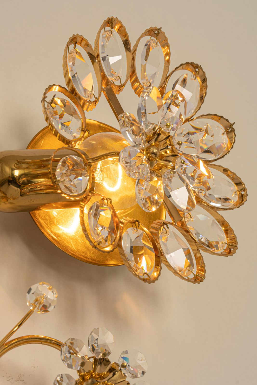 photo furniture 1 Of 4 Gilt Brass Flower Shape Wall Lights By Palwa, Germany, 1970s