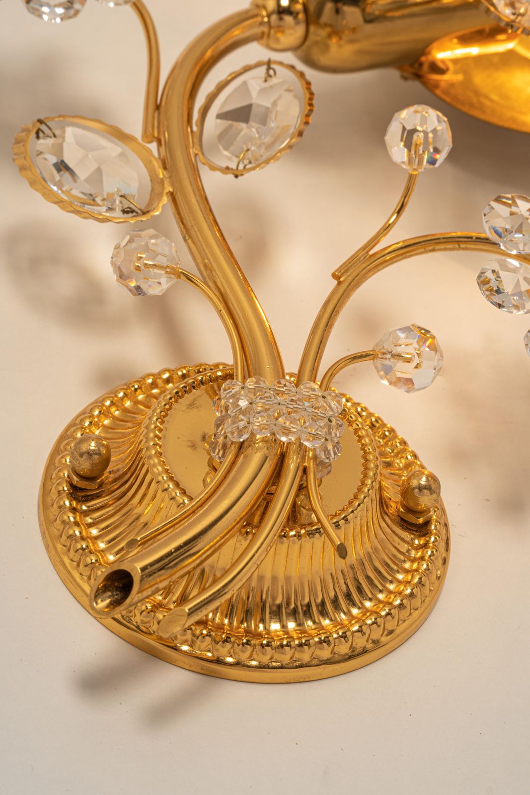 photo for sale 1 Of 4 Gilt Brass Flower Shape Wall Lights By Palwa, Germany, 1970s