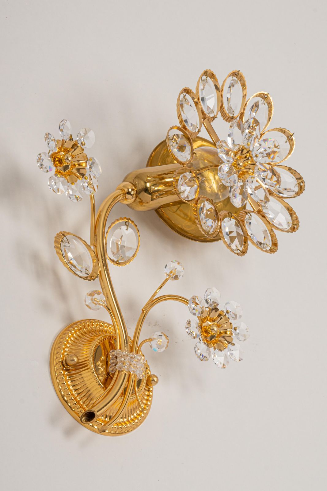 688.0 1 Of 4 Gilt Brass Flower Shape Wall Lights By Palwa, Germany, 1970s photo