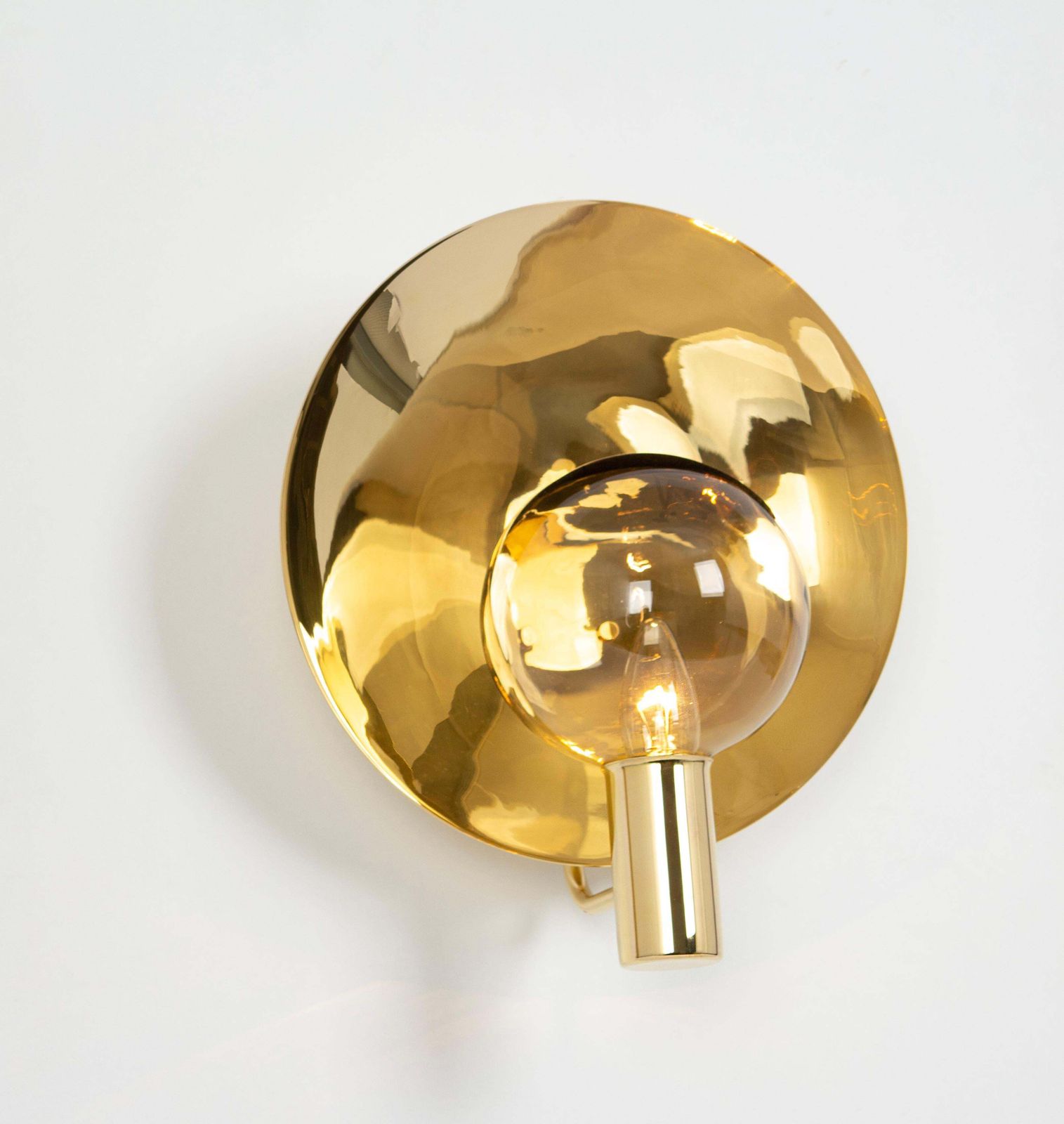 Stunning Large Brass And Smoke Glass Sconce, Hans Agne Jakobsson, Sweden, 1970s photo 842.0