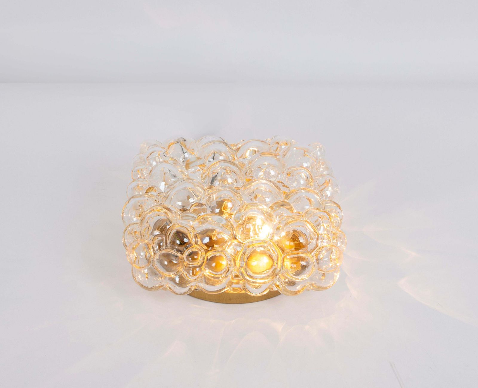 1 Of 3 Petite Amber Bubble Glass Sconce By Helena Tynell, Limburg, Germany photo for sale