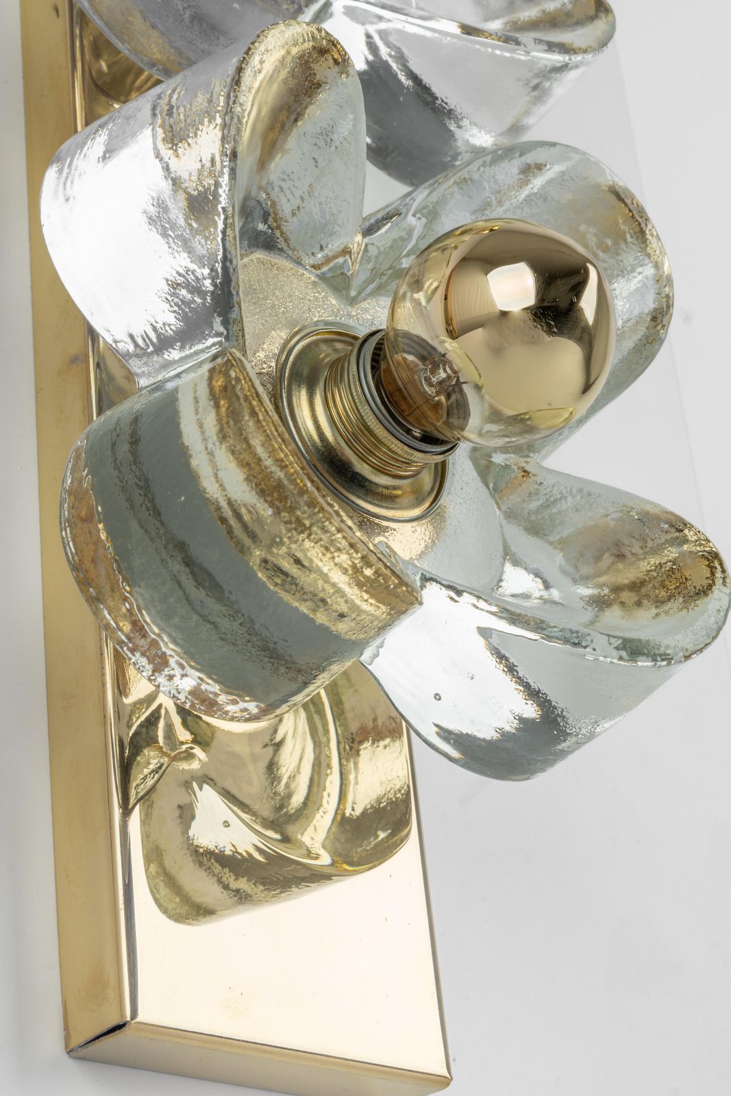 1 Of 2 Stunning Glass Wall Light By Sische, Germany, 1970s photo Lighting