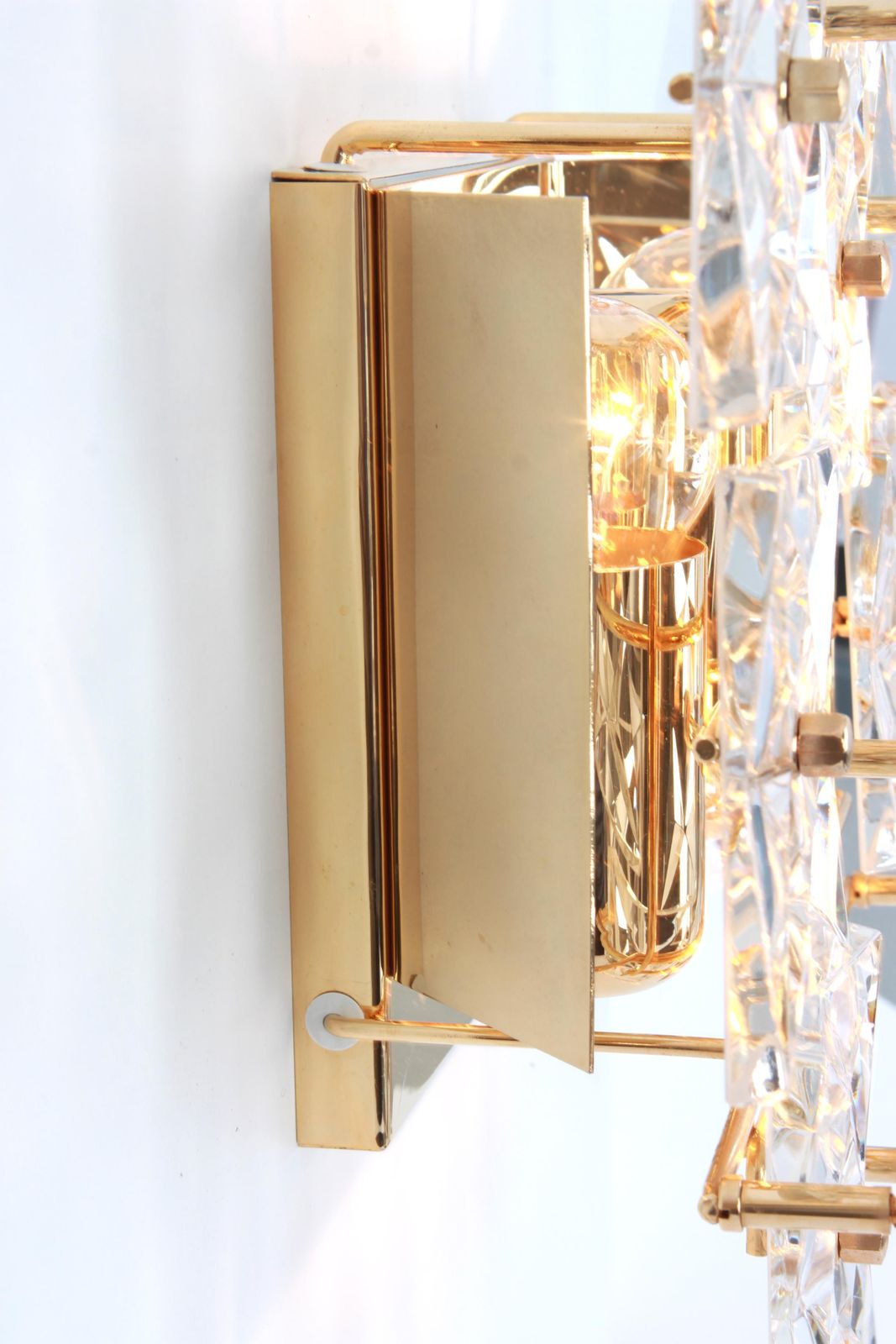 photo for sale 1 Of 2 Wonderful Extra Large Crystal Sconce By Kinkeldey, Germany, 1970s