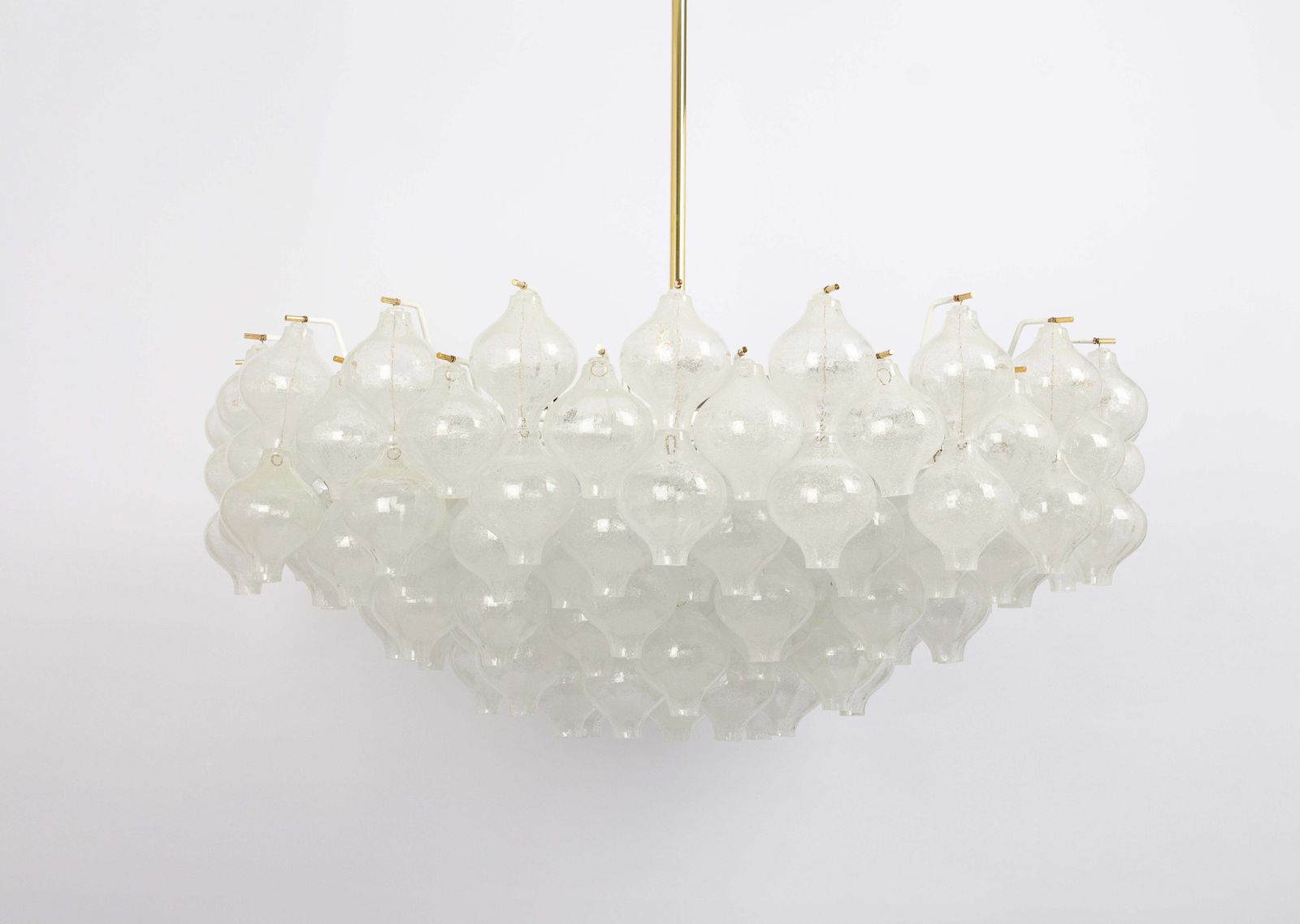 1 Of 2 Extra Large Tulipan Glass Chandelier By Kalmar, Austria, 1960s photo for sale