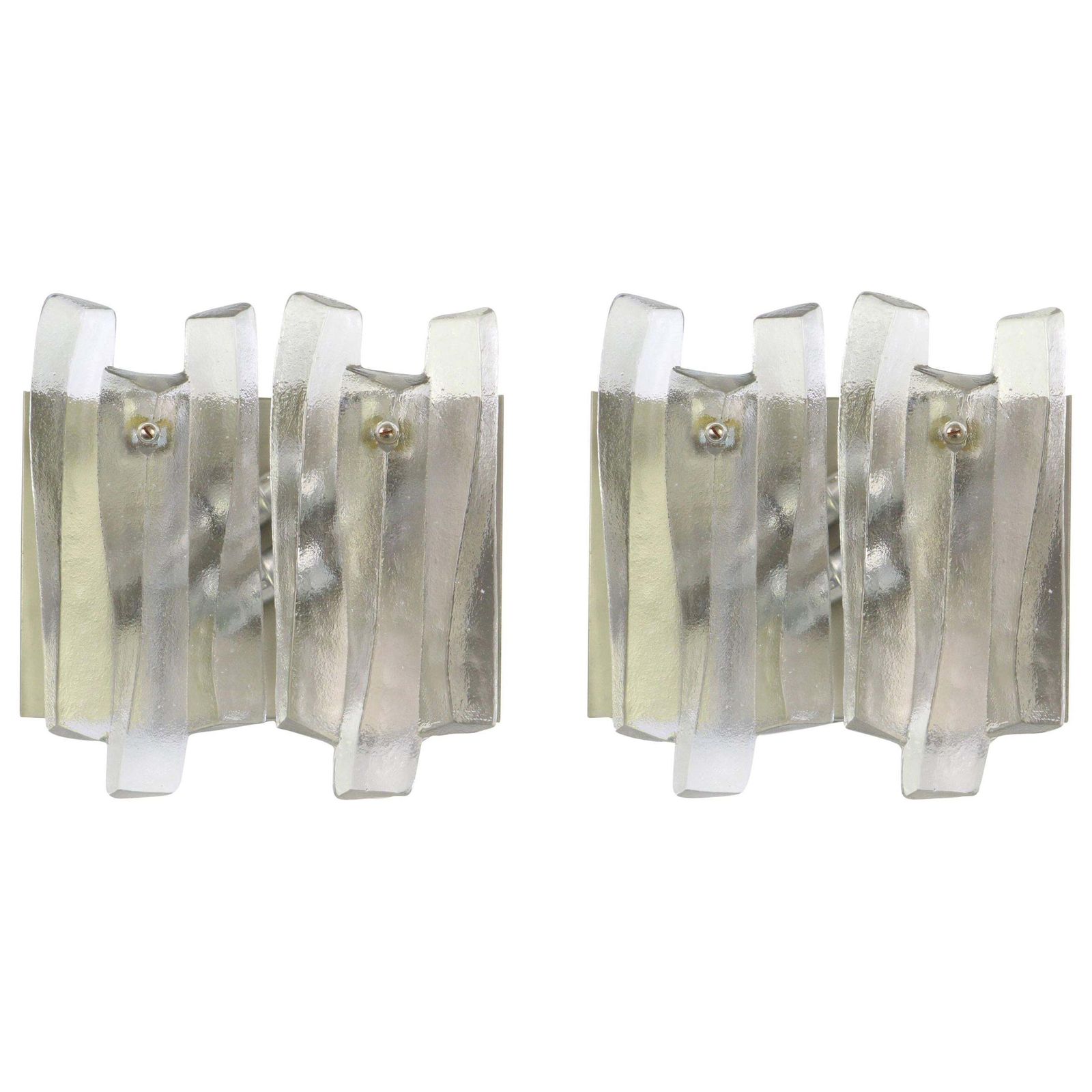 Pair Of Large Murano Glass Sconces By Kalmar 'Fuente', Austria, 1960s