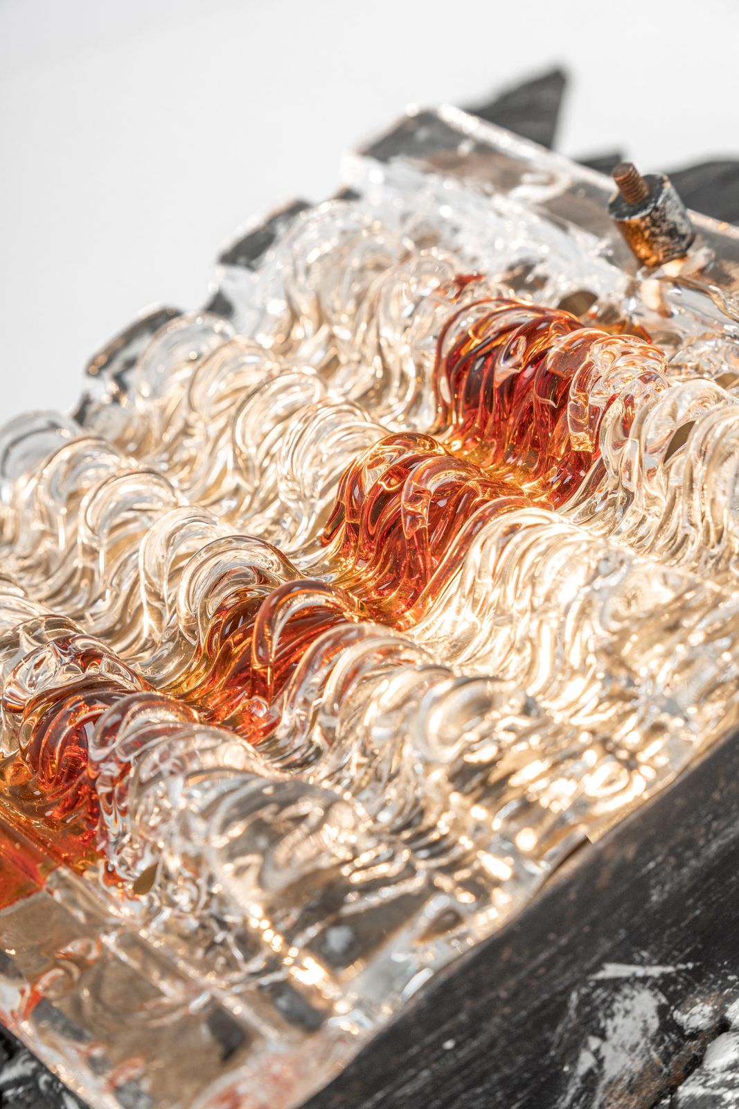 photo for sale Pair Of Albano Poli Brutalist Style Murano Glass Sconces By Poliarte, 1970s