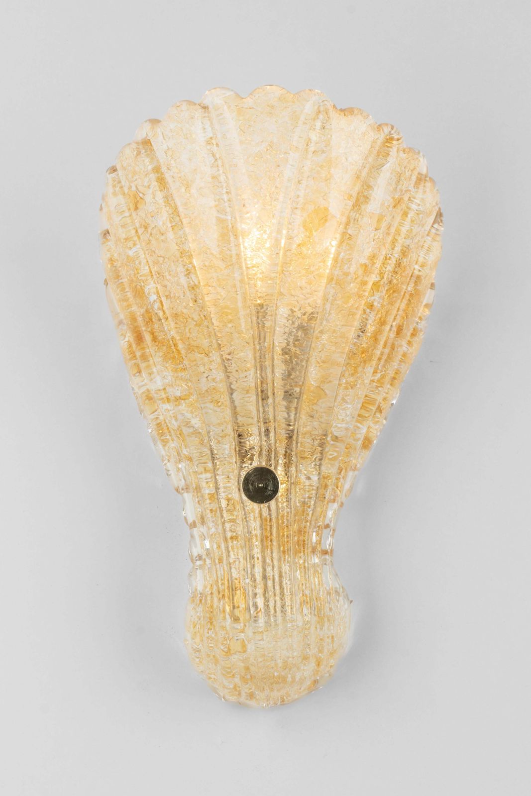 Pair Of Murano Ice Glass Brass Sconces By Hillebrand, Germany, 1970s photo vinterior