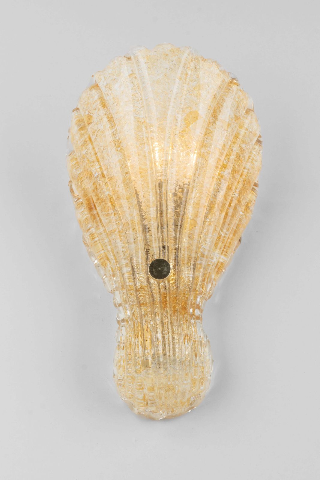 Pair Of Murano Ice Glass Brass Sconces By Hillebrand, Germany, 1970s photo buy