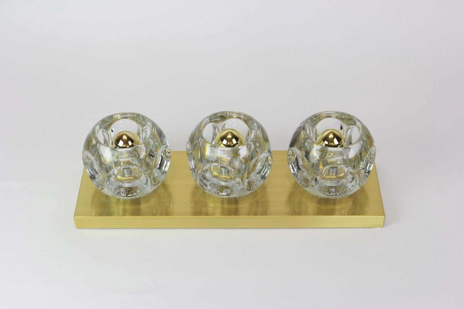 Pair Of Crystal Glass Wall Sconces Design By Sciolari For Peill & Putzler photo Lighting