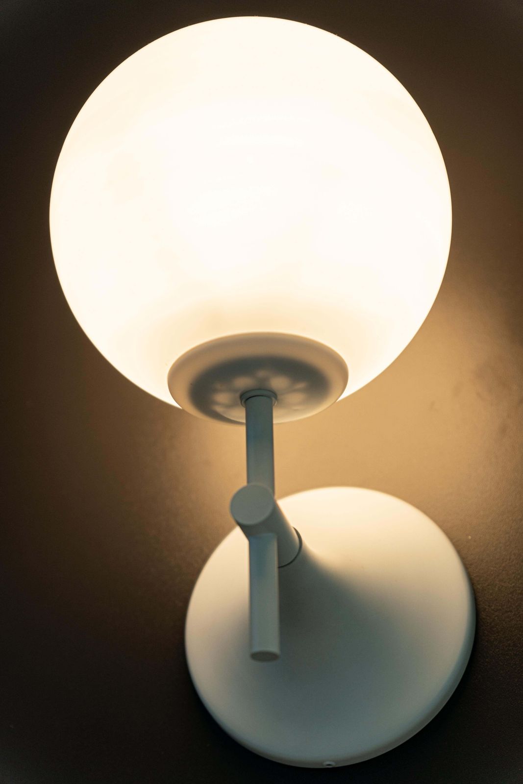 1 Of 3 Pairs Of Sconces Opal Glass Wall Lights, Temde, Switzerland, 1960s photo vinterior