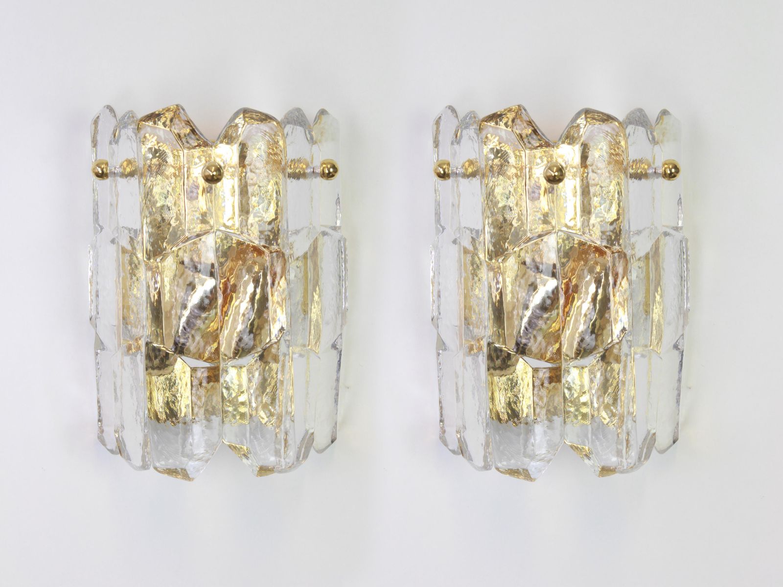 1 Of 2 Sets Of Kalmar Gilded Sconces Murano Wall Lights Palazzo, Austria, 1970s photo for sale