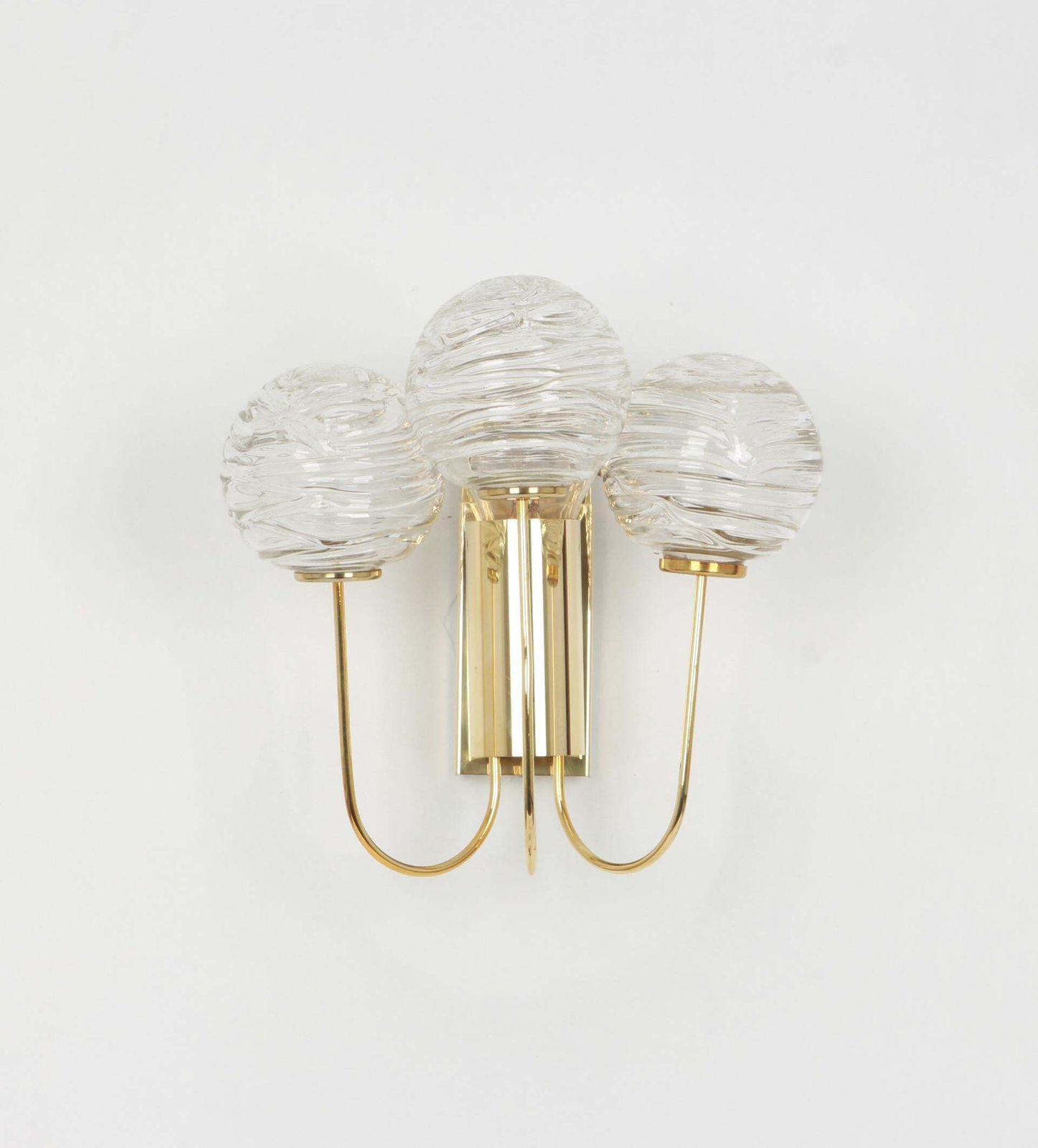Pair Of Rare Sputnik Brass And Murano Glass Wall Sconces By Doria, Germany, 1960 photo furniture