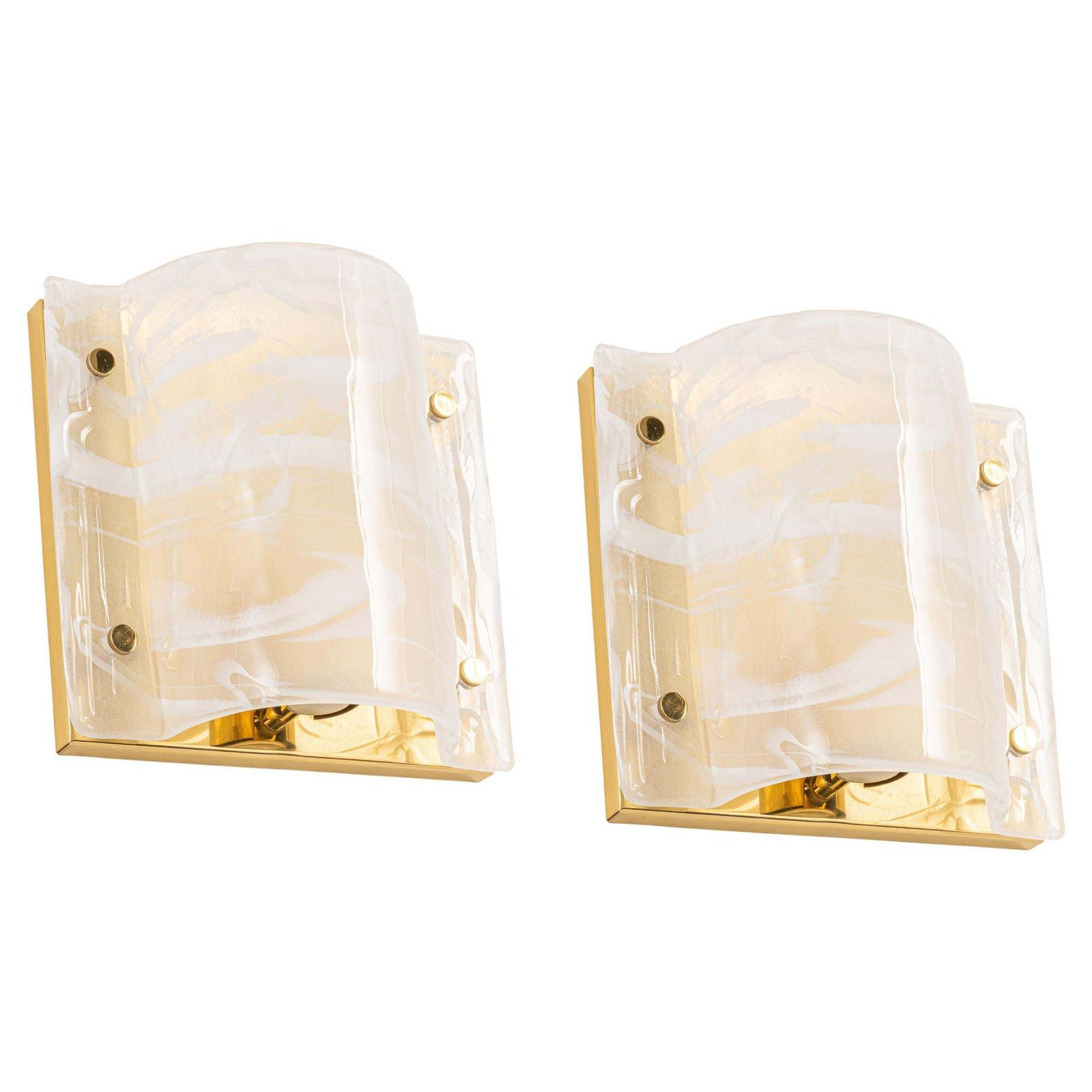 Pair Of Murano Glass Wall Sconces By Hillebrand, Germany, 1970s