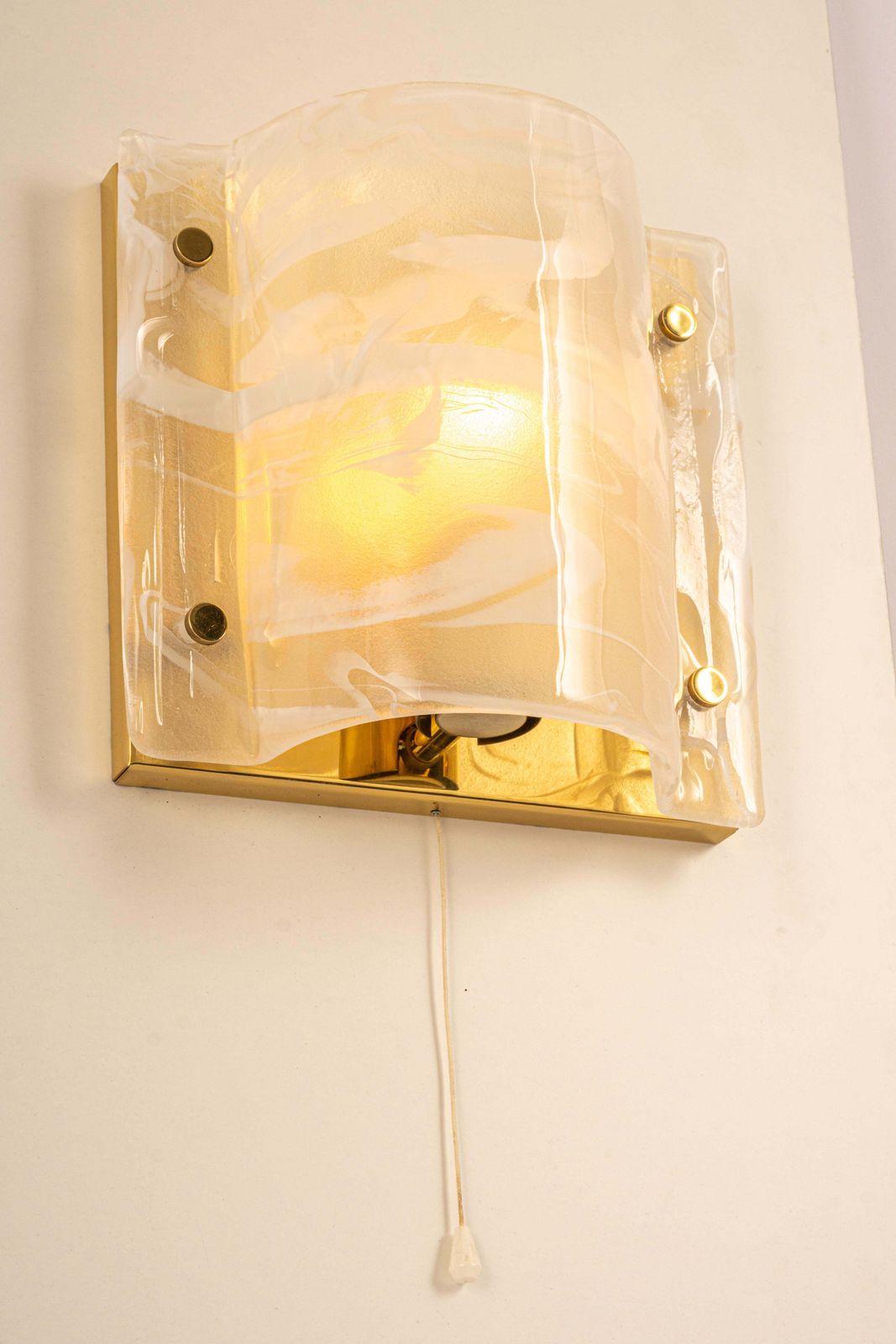 Pair Of Murano Glass Wall Sconces By Hillebrand, Germany, 1970s photo buy