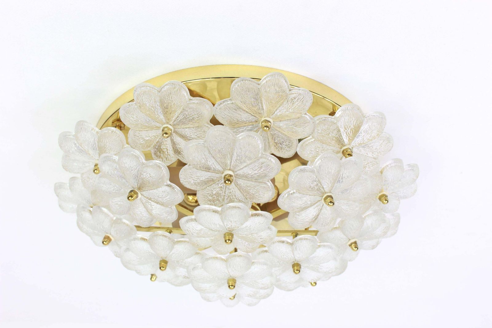1 Of 4 Stunning Murano Glass Flower Wall Light By Ernst Palme, Germany, 1970s photo for sale