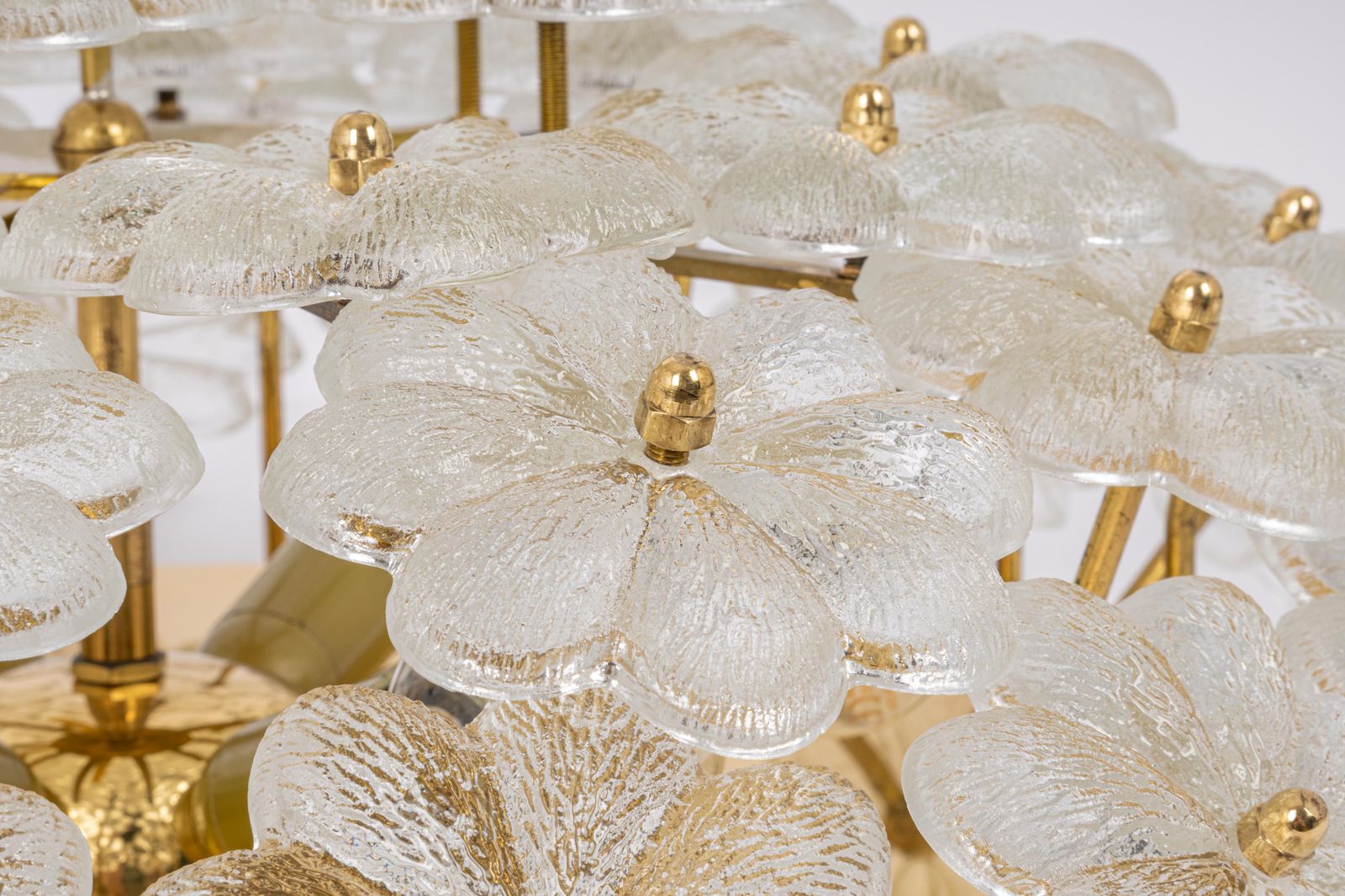 1 Of 4 Stunning Murano Glass Flower Ceiling Light By Ernst Palme, Germany, 1970s photo 1418.0