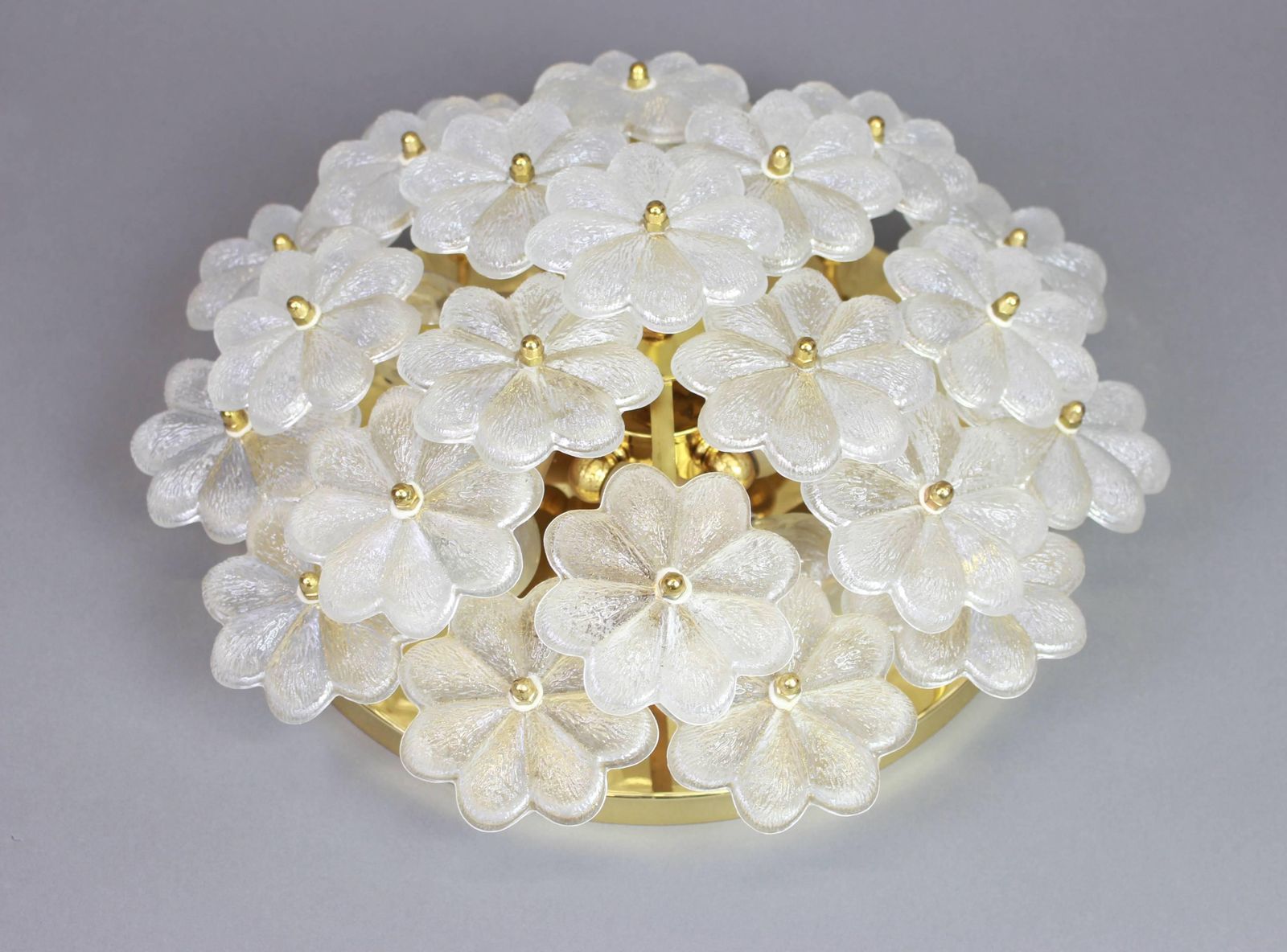 1 Of 4 Stunning Murano Glass Flower Wall Light By Ernst Palme, Germany, 1970s photo buy