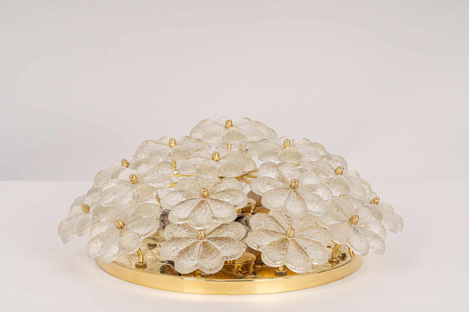 1 Of 4 Stunning Murano Glass Flower Ceiling Light By Ernst Palme, Germany, 1970s photo buy