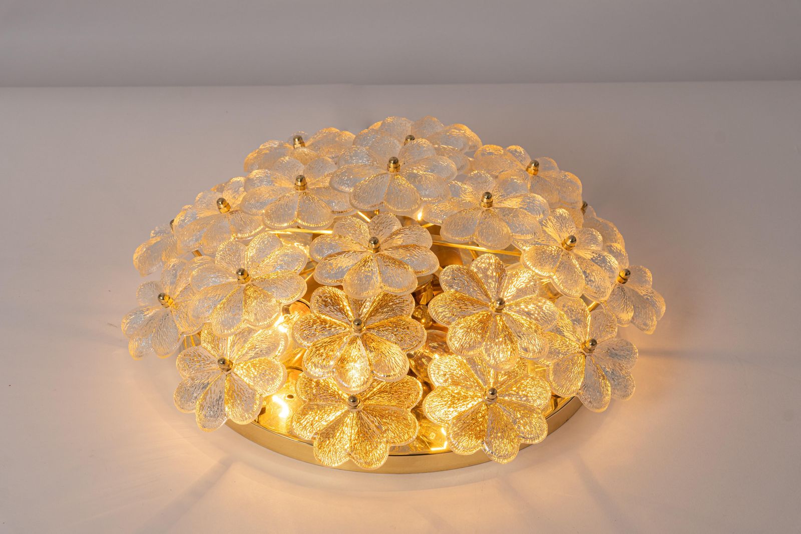 photo for sale 1 Of 4 Stunning Murano Glass Flower Ceiling Light By Ernst Palme, Germany, 1970s