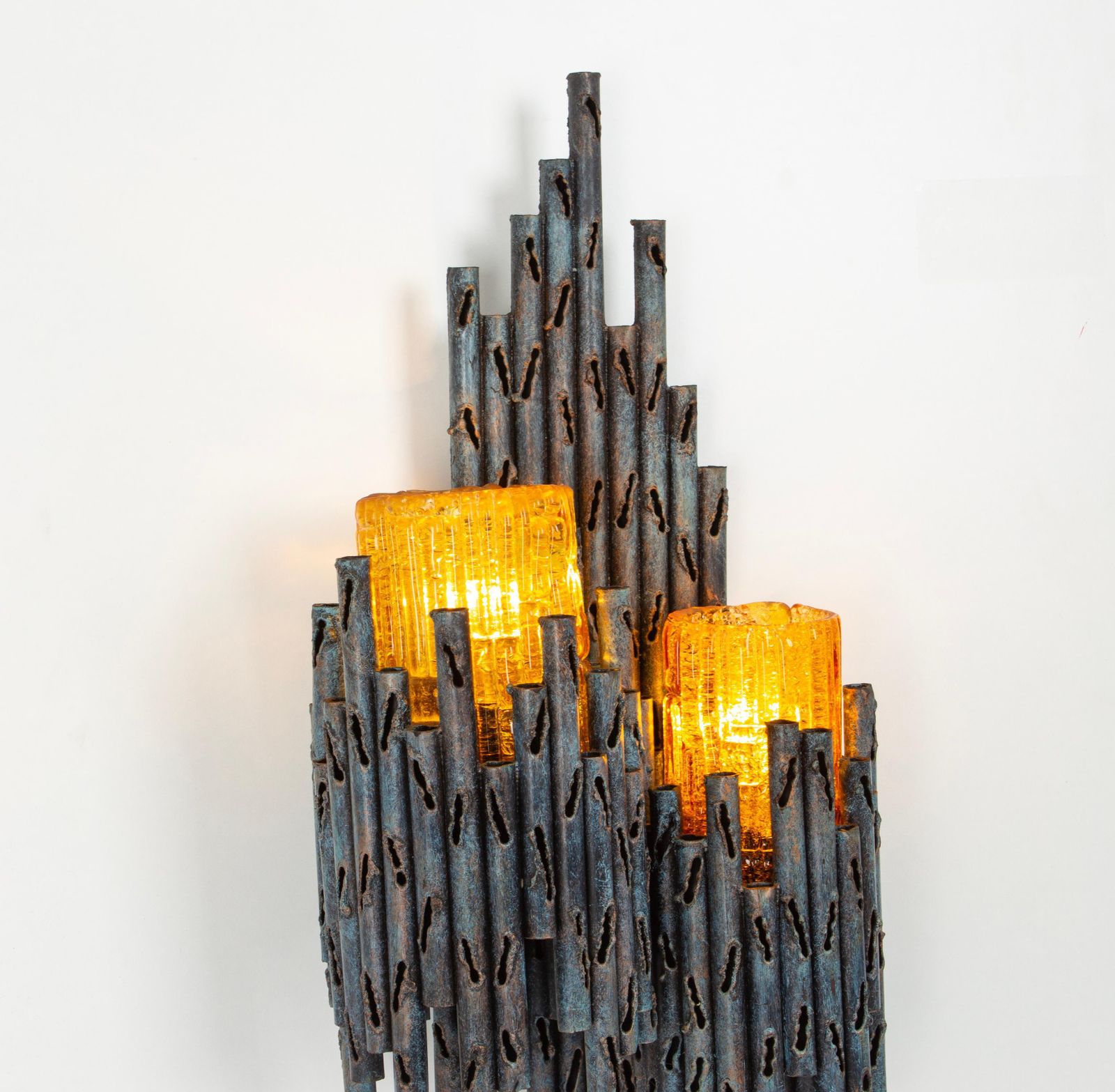 1 Of 2 Mid Century Murano Wall Sconces By Tom Ahlstrom And Hans Ehrlich photo 1333.0