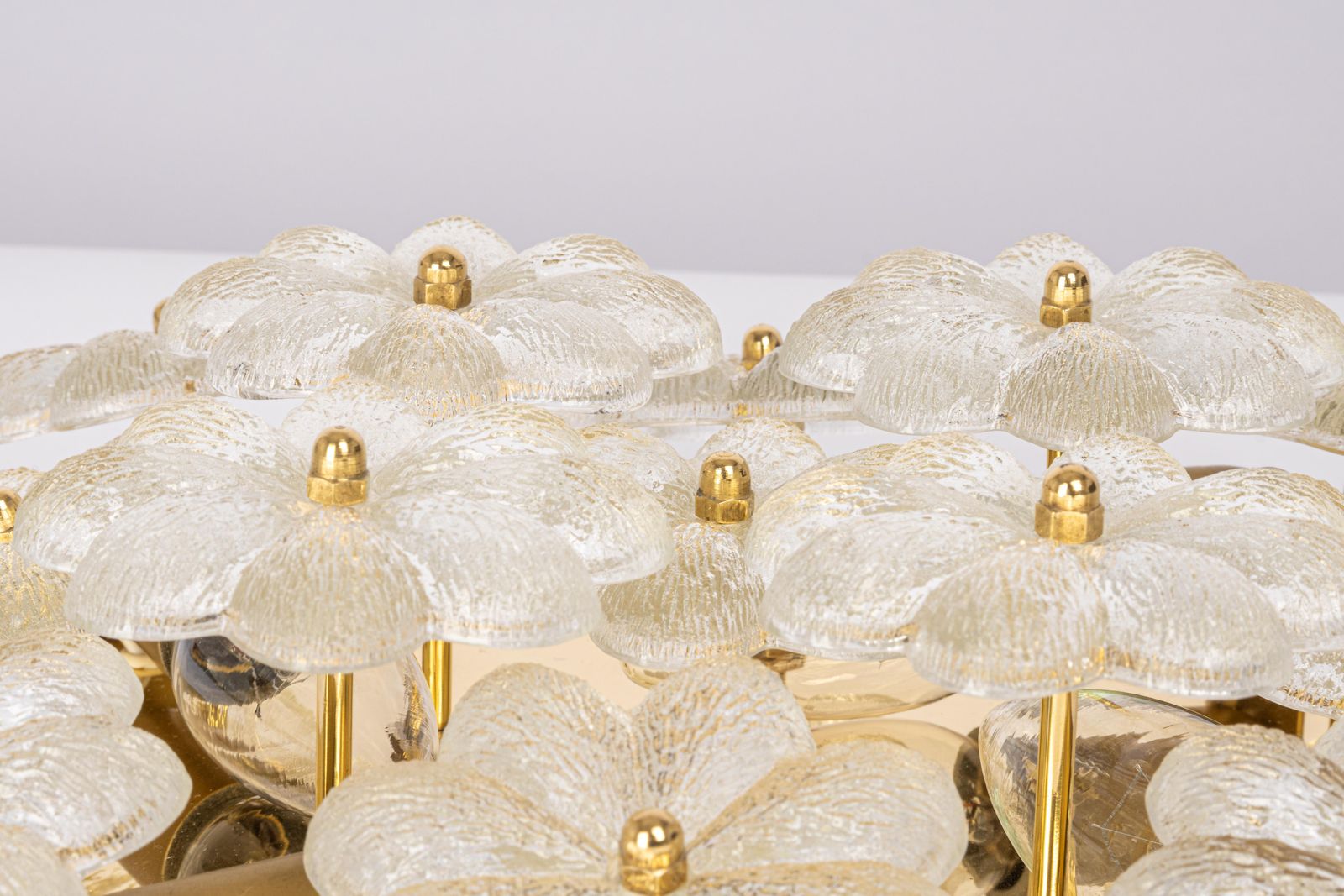 1 Of 2 Stunning Petite Glass Flower Wall /Flush Mount Light E. Palme, Germany photo buy